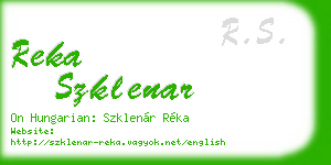 reka szklenar business card